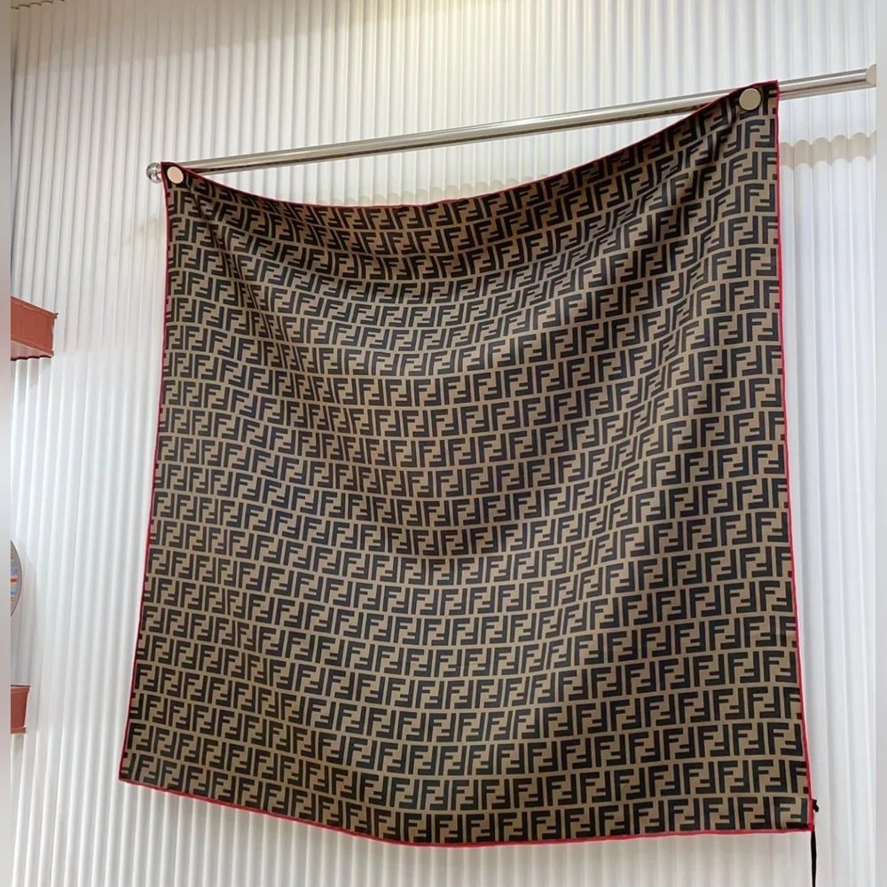 Brown and Black Patterned Scarf